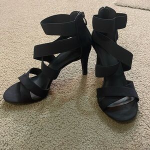 Navy blue strappy heels